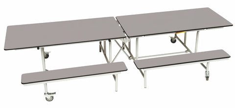 Rectangular Mobile Folding Bench Unit- Age Range 5-11-Dining Furniture,Dining Tables,Folding Table-Grey Fleck-9SLBU1027-GF-Learning SPACE