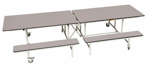 Rectangular Mobile Folding Bench Unit- Age Range 5-11-Dining Furniture,Dining Tables,Folding Table-Dove-9SLBU1027-DV-Learning SPACE