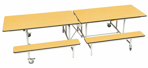 Rectangular Mobile Folding Bench Unit- Age Range 5-11-Dining Furniture,Dining Tables,Folding Table-Maple-9SLBU1027-MA-Learning SPACE