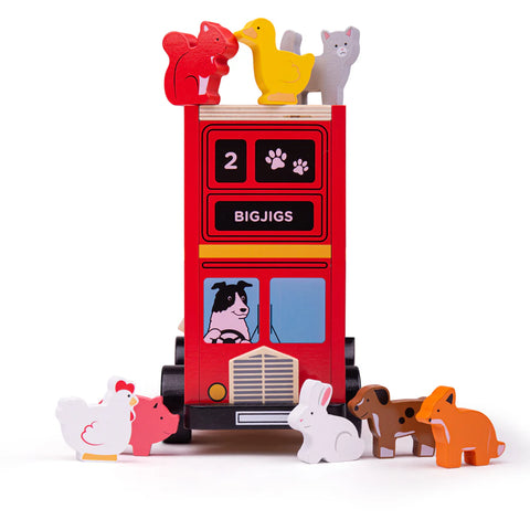 Red Bus Sorter-Baby Wooden Toys,Bigjigs Toys,SCOTEXCEL,Stacking Toys & Sorting Toys,Wooden Toys-Learning SPACE
