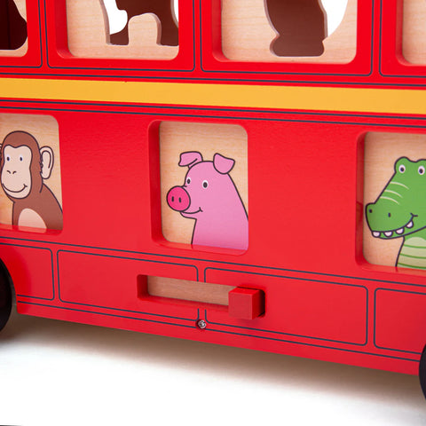 Red Bus Sorter-Baby Wooden Toys,Bigjigs Toys,SCOTEXCEL,Stacking Toys & Sorting Toys,Wooden Toys-Learning SPACE