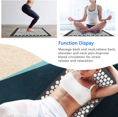 Relaxius Acupressure Nail Mat and Pillow – Black Roses-Calming & Anxiety,Calming and Relaxation,Stress Relief,Vibration & Massage-Learning SPACE