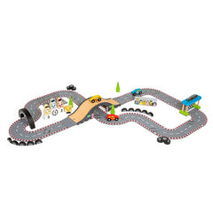 Roadway Race Day Set-Bigjigs Toys,Cars & Transport,Imaginative Play,Wooden Toys-Learning SPACE