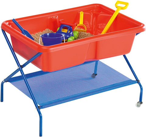 Rockface Sand and Water Tray Table with Stand-Messy Play,Outdoor Sand & Water Play,Outdoor Sand Pits,Playground Equipment,S.T.E.M,Sand,Sand & Water Trays,Science Activities,Seasons,Stock,Summer,TP Toys,Trays,Water & Sand Toys-Red-TP594-Learning SPACE