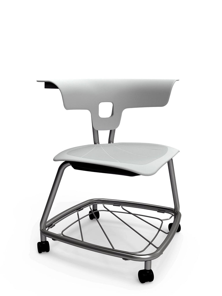 Ruckus Stack Chair With Storage Rack (Ages 8-11)-Classroom Chairs,Dropship,KI Europe,Movement Chairs & Accessories,Ruckus,Seating,Wellbeing Furniture-Cottonwood-Chrome-RuckusStorStack380-Cottonwood/Chm-Learning SPACE