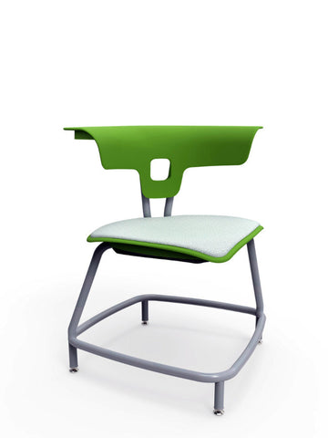 Ruckus Stack Chair Without Storage Rack (Ages 8-11)-Classroom Chairs,Dropship,KI Europe,Movement Chairs & Accessories,Ruckus,Seating,Wellbeing Furniture-Zesty Lime-Chrome-RuckusStack380-Lime/Chm-Learning SPACE