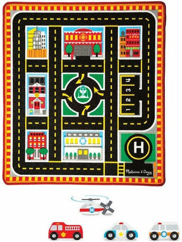 Rug - Around The City Rescue-Cars & Transport, Fire. Police & Hospital, Imaginative Play, Mats & Rugs, Rugs, Sensory Flooring, Small World, Stock-Learning SPACE