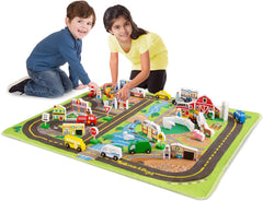 Rug - Deluxe Road Play Set - with 49 extra play pieces-Cars & Transport, Imaginative Play, Mats & Rugs, Rugs, Sensory Flooring, Small World, Stock, Wellbeing Furniture-LS15195-Learning SPACE