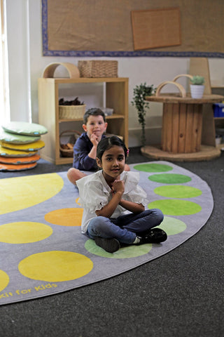 Safari Large Semi Circle Placement 4x2m Carpet-Corner & Semi-Circle,Dropship,Kit For Kids,Mats & Rugs,Placement Carpets,Rugs,Wellbeing Furniture-Learning SPACE