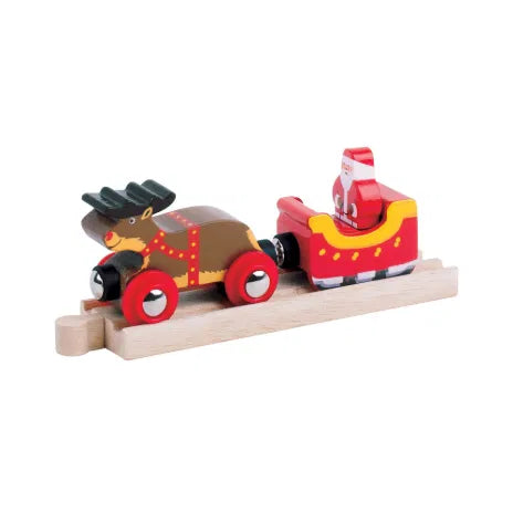 Santa Sleigh with Reindeer-Bigjigs Rail,Christmas,Christmas 2025,Featured,Stocking Stuffers,Train-Learning SPACE