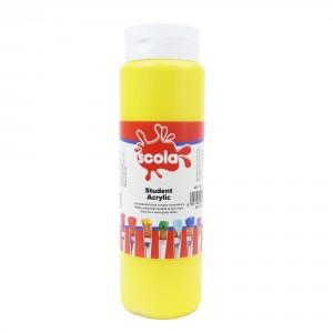 Scola Student Acrylic Paint 500ml-Art Materials,Arts & Crafts,Early Arts & Crafts,Paint,Primary Arts & Crafts-Yellow-DACRS500/21-Learning SPACE