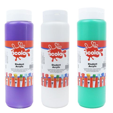 Scola Student Acrylic Paint 500ml-Art Materials, Arts & Crafts, Early Arts & Crafts, Paint, Primary Arts & Crafts-Learning SPACE