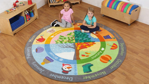 Seasons Carpet 2m-Dropship,Educational Carpet,Kit For Kids,Mats & Rugs,Neutral Colour,Round,Rugs,Seasons,Wellbeing Furniture,World & Nature-Learning SPACE