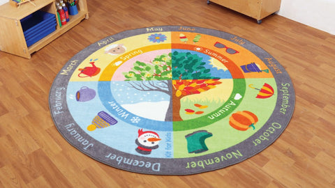 Seasons Carpet 2m-Dropship,Educational Carpet,Kit For Kids,Mats & Rugs,Neutral Colour,Round,Rugs,Seasons,Wellbeing Furniture,World & Nature-Learning SPACE
