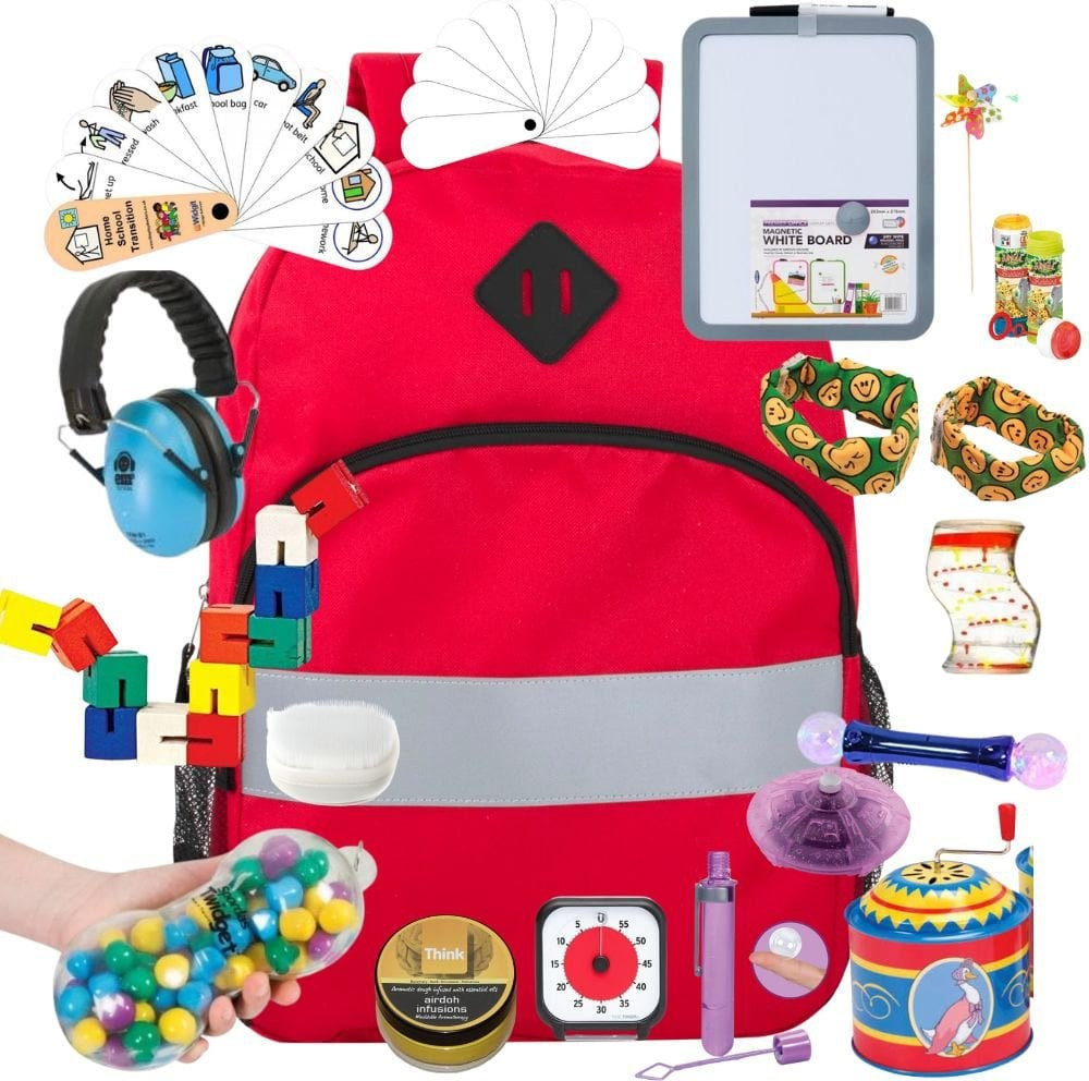 Sensory Processing Backpack-Sensory toy-ADD/ADHD,AllSensory,Calmer Classrooms,Calming & Anxiety,Classroom Packs,excell2,Helps With,Learning Activity Kits,Neuro Diversity,Noise Reduction,Portable Sensory Rooms,Sensory,sensory activity,Sensory Boxes,Sensory Processing Disorder,Stress Relief,Transitions and Routines-Learning SPACE