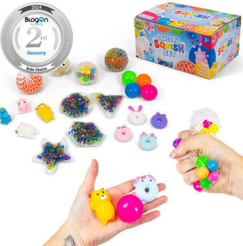 Sensory Squish Set – 20 Fun Fidget Toys for Sensory Play-AllSensory,Calming & Anxiety,Fidget,SCOTEXCEL,Sensory,Sensory Balls,Sensory Seeking,Squishing Fidget,Stocking Stuffers-Learning SPACE