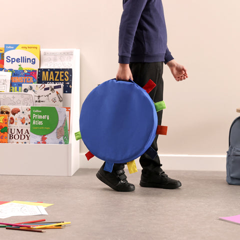 Sensory Touch Tag Carry Cushion - Single-Bean Bags & Cushions,Cushions,Eden Learning Spaces,Fidget,Nurture Room,Stock,Tactile Toys & Books,Wellbeing Furniture-Learning SPACE