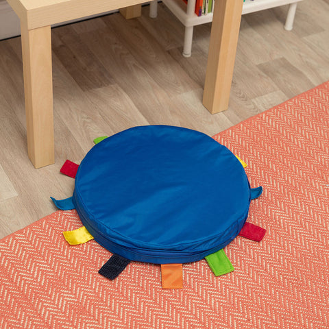 Sensory Touch Tag Carry Cushion - Single-Bean Bags & Cushions, Cushions, Eden Learning Spaces, Nurture Room, Stock, Tactile Toys & Books, Wellbeing Furniture-Learning SPACE