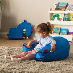 Sensory Touch Tags Support Seat Blue-AllSensory,Bean Bags & Cushions,Calming & Anxiety,Cushions,Eden Learning Spaces,Physical Needs,Seating,Sensory Processing Disorder,Sensory Seeking,Stock,Tactile Toys & Books,Wellbeing Furniture-Learning SPACE