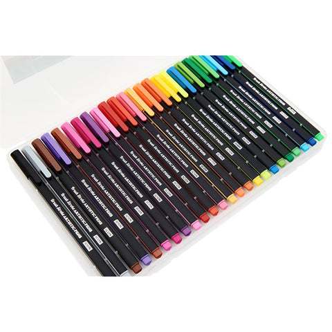 Set 24 Brush Stroke Artistic Scrapbooking Pens-Art Materials,Arts & Crafts,Back To School,Stationery-Learning SPACE
