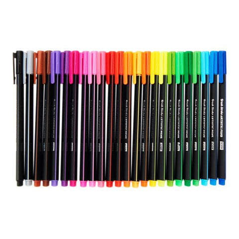 Set 24 Brush Stroke Artistic Scrapbooking Pens-Art Materials,Arts & Crafts,Back To School,Stationery-Learning SPACE