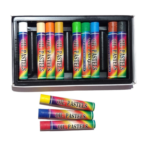 Set of 12 Oil Pastels-Art Materials,Arts & Crafts,Drawing & Easels,Early Arts & Crafts,Major Brushes,Paint,Painting Accessories,Primary Arts & Crafts-Learning SPACE