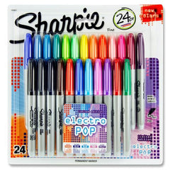 Sharpie Pack of 24 Fine Markers - Electro Pop Colour-Back To School,Gifts for 8+,Handwriting,Left Handed,Stationery,Teenage & Adult Sensory Gifts-Learning SPACE