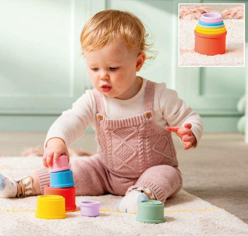 Silisoft Round Stacking Cups (Rainbow) – 7 Pack-Baby & Toddler Gifts,Baby Toys,Games & Toys,Rainbow Theme Sensory Room,Stacking Toys & Sorting Toys,TickiT-Learning SPACE