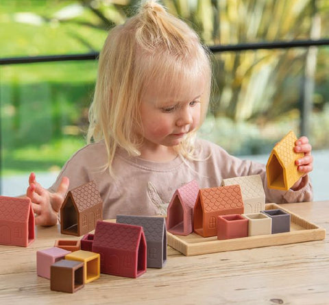 Silisoft Village Blocks (Earth) – Ages 12M+-Baby Toys,Early years Games & Toys,Games & Toys,Imaginative Play,Stacking Toys & Sorting Toys-Learning SPACE