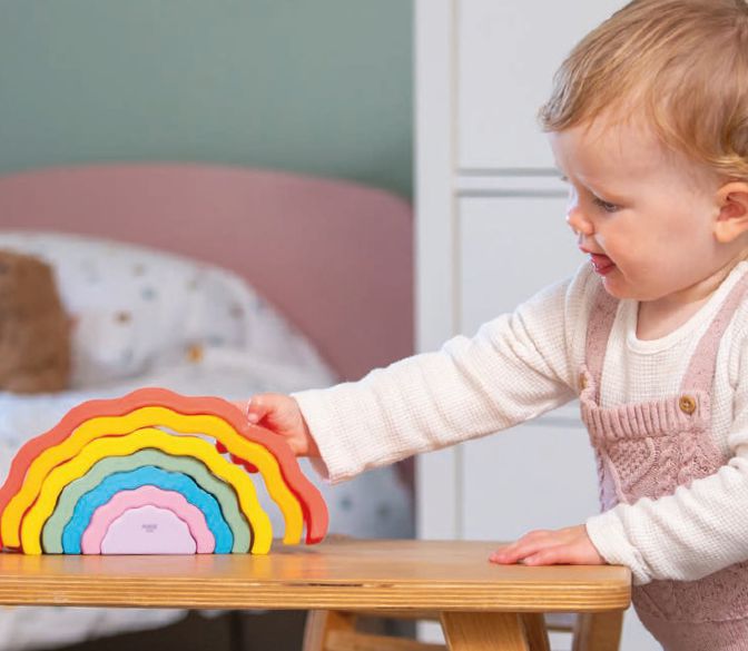 Silisoft Wobble Rainbow – A Colourful Stacking Adventure!-Baby & Toddler Gifts,Baby Sensory Toys,Baby Soft Toys,Baby Toys,Games & Toys,Stacking Toys & Sorting Toys,TickiT-Rainbow-54559-Learning SPACE