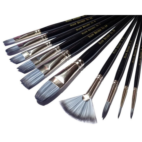 Silvertone Synthetic Brushes Assorted 10 Pack-Art Materials,Arts & Crafts,Atelier,Early Arts & Crafts,Major Brushes,Painting Accessories,Primary Arts & Crafts-Learning SPACE