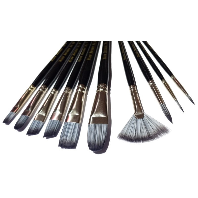 Silvertone Synthetic Brushes Assorted 10 Pack-Art Materials,Arts & Crafts,Atelier,Early Arts & Crafts,Major Brushes,Painting Accessories,Primary Arts & Crafts-Learning SPACE