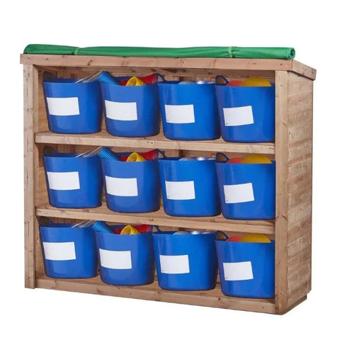 Single OutDoor Coverup Shelving Unit For Medium Tubs-Cosy Direct,Cosy Outdoor,Forest School & Outdoor Garden Equipment,Outdoor Furniture,Shelves,Storage,Storage Bins & Baskets,Wellbeing Furniture-Learning SPACE