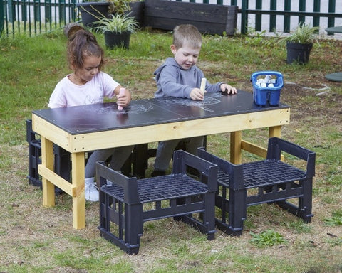 Slim H Crate Chalk Table (Nursery)-Chalk,Cosy Direct,Cosy Outdoor,Nursery,Rectangular,Table-Learning SPACE