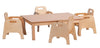 Small Rectangular Table With 4 Sturdy Chairs-Classroom Table,Table & Chair Set,Toddler Seating,Wooden Table-Learning SPACE