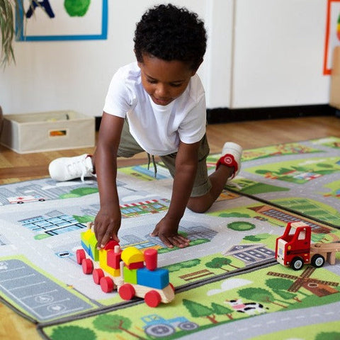 Small World Road Map Indoor/Outdoor Carpet Set of 4-Dropship,Kit For Kids,Mats & Rugs,Rugs,Small World,Square,Wellbeing Furniture-Learning SPACE