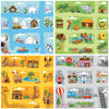 Small World Road Map Indoor/Outdoor Carpet Set of 4-Kit For Kids,Mats & Rugs,Rugs,Small World,Square,Wellbeing Furniture-Set 2-MAT1227-Learning SPACE