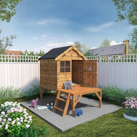 Snug Playhouse - Optional Tower With Slide or Activity Set-Dropship,Forest School & Outdoor Garden Equipment,Mercia Garden Products,Outdoor Playhouse,Play Houses,Playground Equipment,Playhouses-Tower-Mainland UK Install-SI-002-001-0043-SI-INSTALL090-Learning SPACE