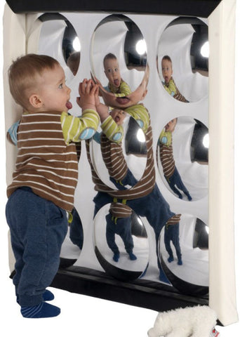 Soft Frame Mirror with 9 Dome Silver Bubbles (840mm)-AllSensory,Calming & Anxiety,excell2,Helps With,Matrix Group,Sensory,Sensory Mirrors,Sensory Seeking,Sensory Wall Panels & Accessories,Soft Frame Mirrors-Learning SPACE