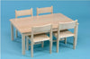 Solid Beech Rectangular Table & 21Cm Beech Stacking Chairs (4 Pack)-Beechwood,Cosy Direct,Rectangular,Table,Table & Chair Set-Learning SPACE