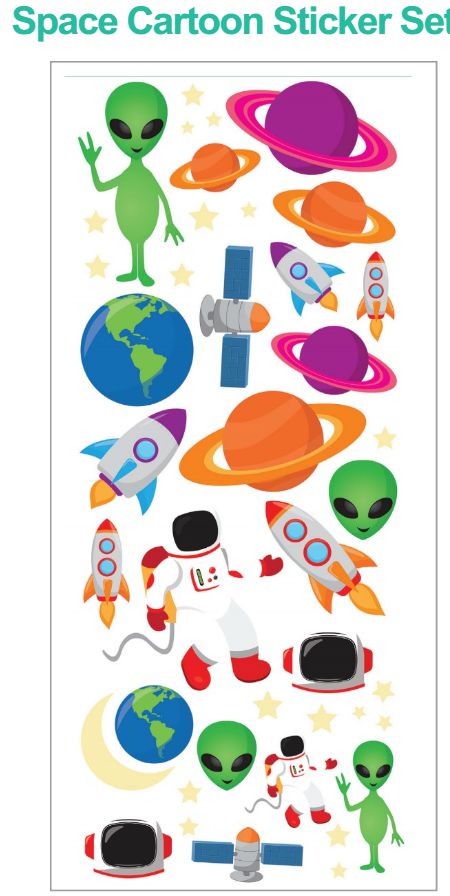 Space Cartoons Sticker Set-Dropship,Furniture,Sticker,Wall & Ceiling Stickers,Wall Decor,Willowbrook-Learning SPACE