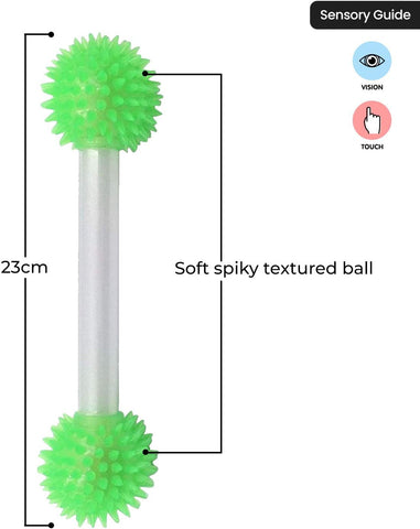 Spikey Light up Double Baton-AllSensory,Calming & Anxiety,Cause & Effect Toys,Core Range,Down Syndrome,Helps With,Playlearn,Sensory Light Up Toys,Sensory Seeking,Stock,Visual Sensory Toys-Learning SPACE