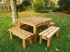 Square Group Table Set (5Pk)-Children's Wooden Seating,Cosy Direct,Cosy Outdoor,Forest School & Outdoor Garden Equipment,Outdoor Classroom,Outdoor Furniture,Outdoor Seating,Square,Table,Wooden Table-Learning SPACE