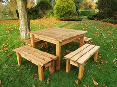Square Group Table Set (5Pk)-Children's Wooden Seating,Cosy Direct,Cosy Outdoor,Forest School & Outdoor Garden Equipment,Outdoor Classroom,Outdoor Furniture,Outdoor Seating,Square,Table,Wooden Table-Learning SPACE
