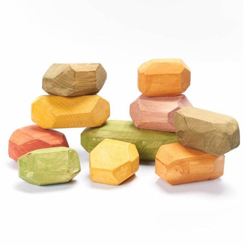 Stackable Coloured Boulders Set (10Pk)-Building Blocks,Cosy Direct,Engineering & Construction,Farms & Construction-Learning SPACE