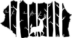 Stag in the Forest Wall Decor-Dropship,Nature Sensory Room,Sticker,Wall & Ceiling Stickers,Wall Decor-Black-25x13 cm-A16267-BlackXS-Learning SPACE