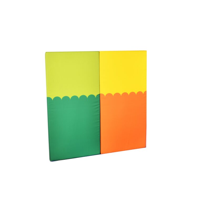 Standard 1.2m Soft Play Wall Pads-Baby Soft Play and Mirrors, Padding for Floors and Walls, Sensory Wall Panels & Accessories-Green/Yellow - Pair-Learning SPACE