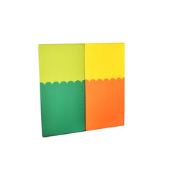 Standard 1.2m Soft Play Wall Pads-Baby Soft Play and Mirrors,Dropship,Padding for Floors and Walls,Sensory Wall Panels & Accessories-Green/Yellow - Pair-H5035/Green/Yellow-Learning SPACE