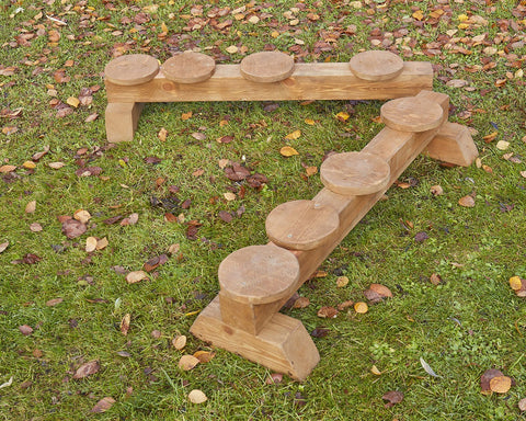 Stepping Stone Balancer (2Pk)-Cosy Direct, Forest School & Outdoor Garden Equipment, Gross Motor and Balance Skills, Outdoor Climbing Frames, Outdoor Play, Outdoor Toys & Games-Learning SPACE