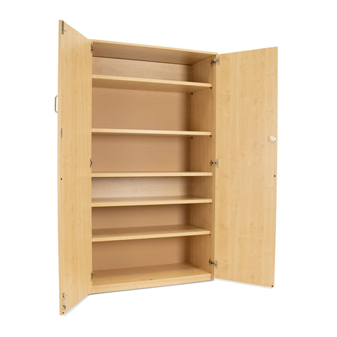 Stock Cupboard 1 Fixed and 4 Adjustable Shelves-Cupboards,Cupboards With Doors,Dropship,Wellbeing Furniture-Learning SPACE